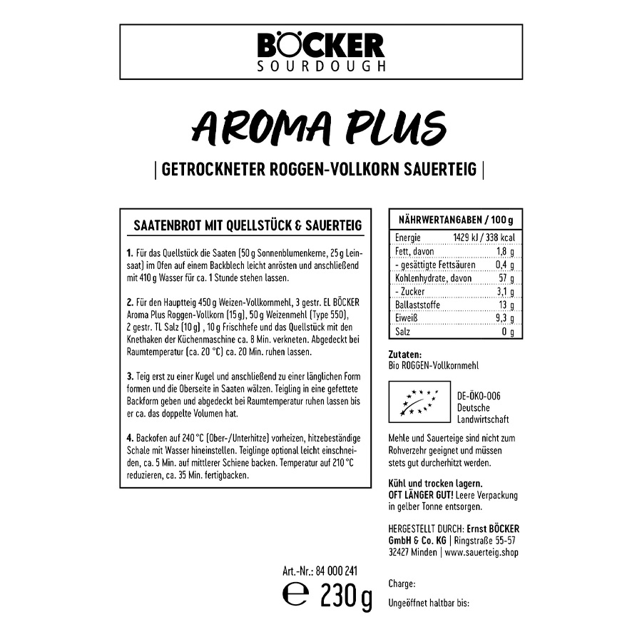 BÖCKER Aroma Plus Roggen-Vollkorn 