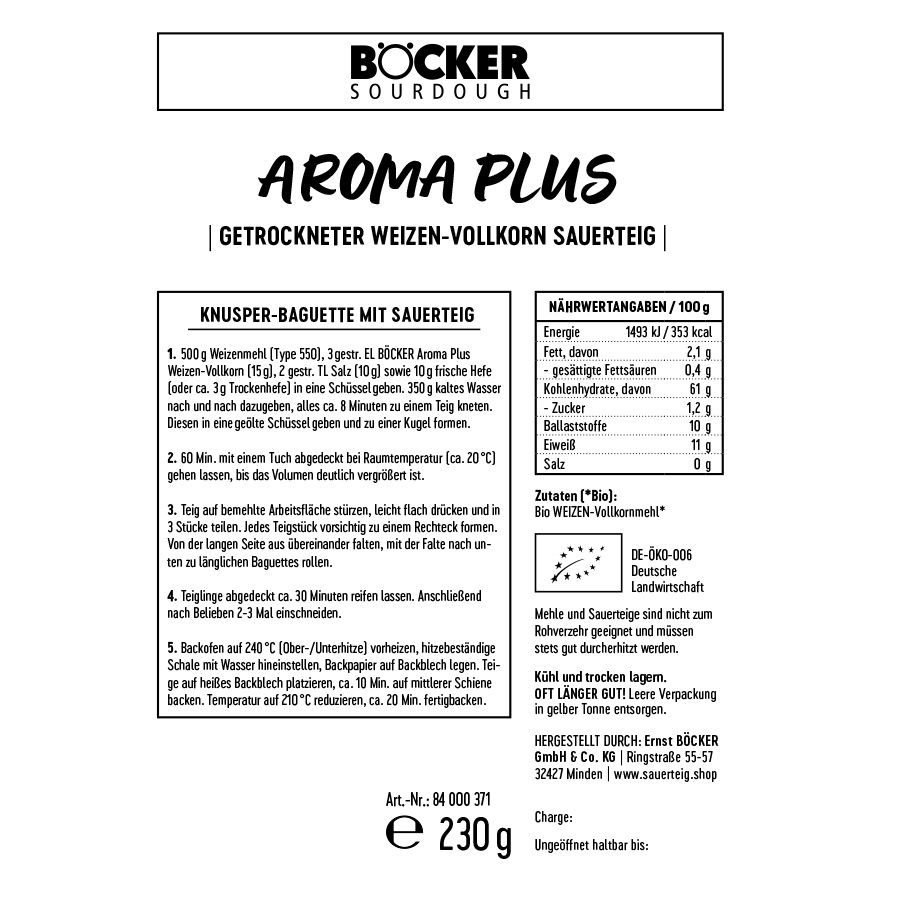 BÖCKER Aroma Plus Weizen-Vollkorn 