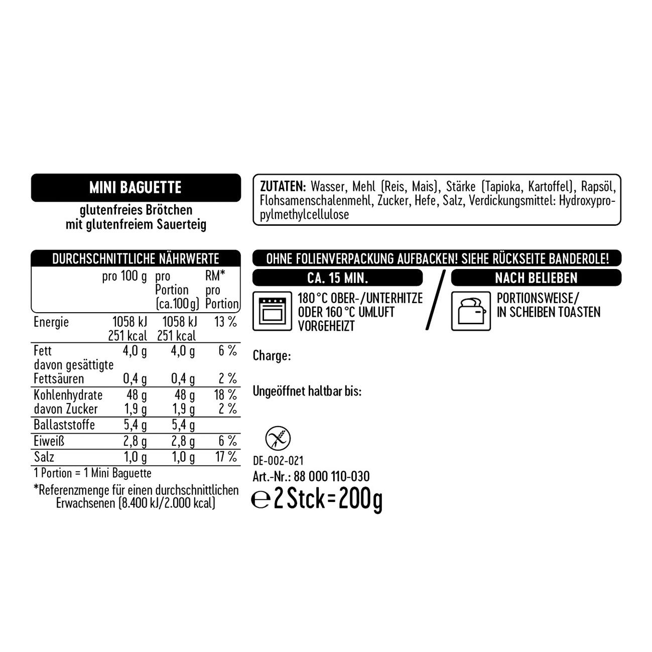 Mini Baguette 2x100g 