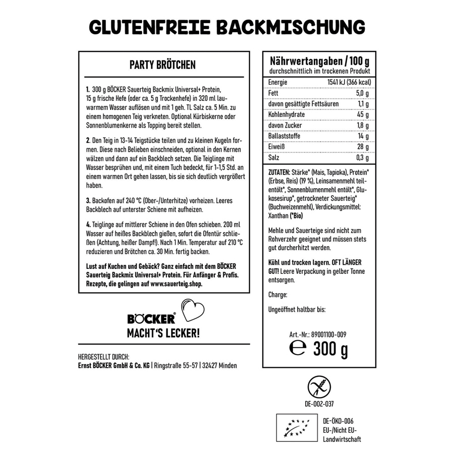 BÖCKER Sauerteig Backmix Universal+ Protein 