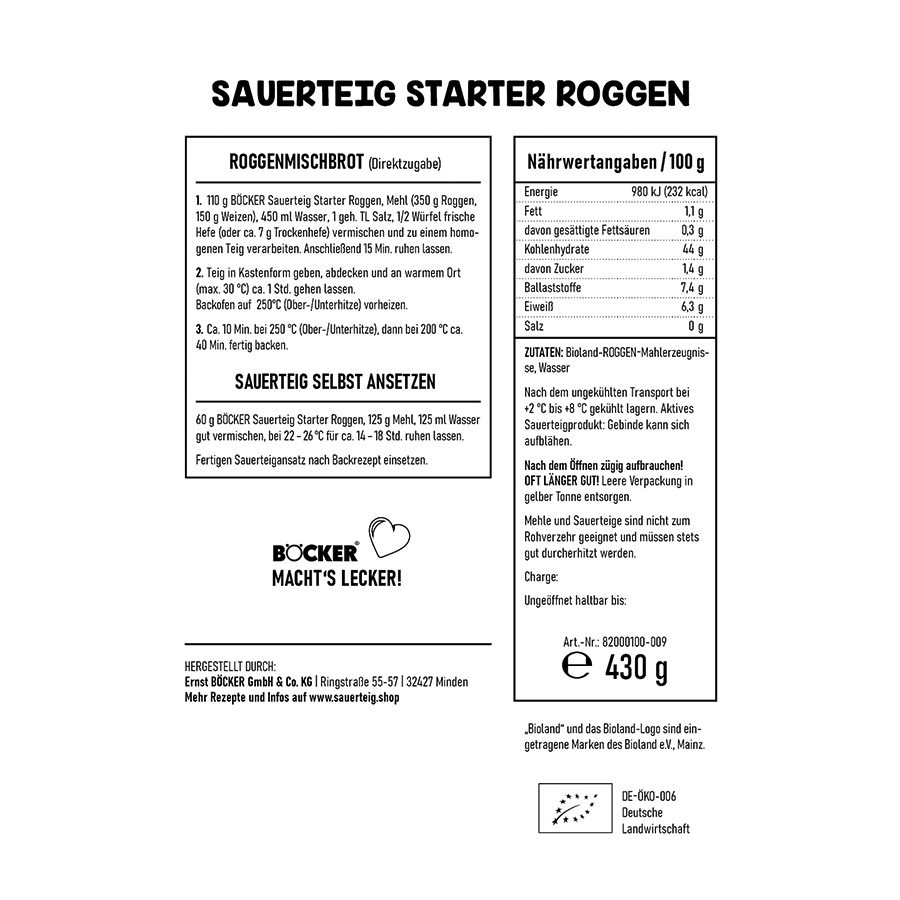 BÖCKER Sauerteig Starter Roggen 